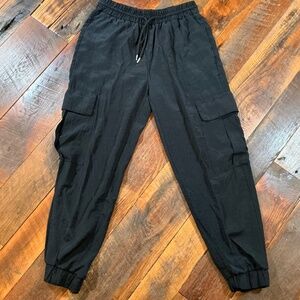 Zara Women’s Black Modal Blend Joggers – Soft Tapered Fit Size Small